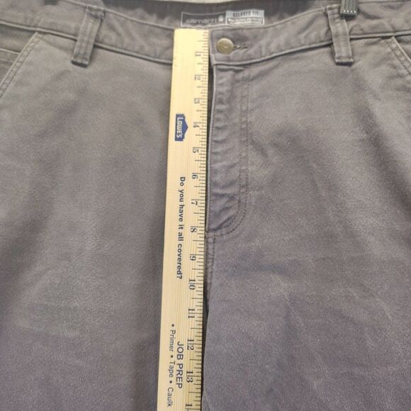 Carhartt Pants Men 40x30 Gray Relaxed Fit Rugged Flex Canvas Cargo Carpenter - Picture 5 of 12